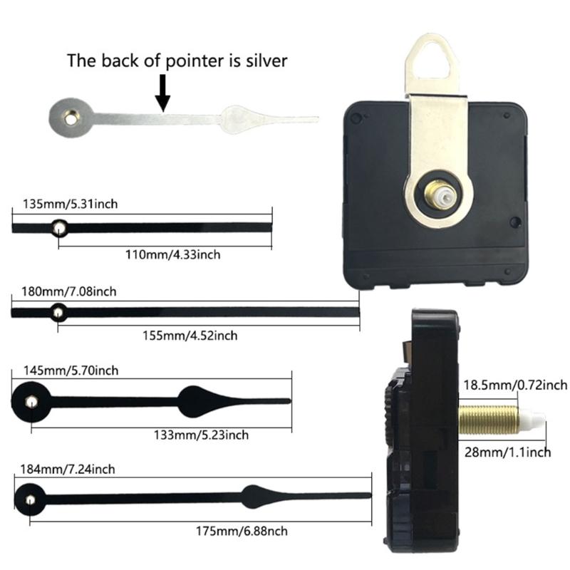 Clock Movement Kits, Battery Operated Quartzs Movement Replacement, Long and Short Wall Clock Mechanism, Motor