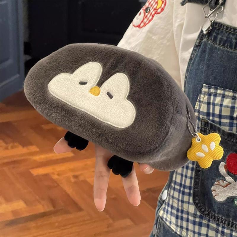 Милый мультяшный маленький пингвин выдра плюшевая ручка сумка большой емкости кавайный пенал канцелярские принадлежности школьные принадлежности канцелярская сумка