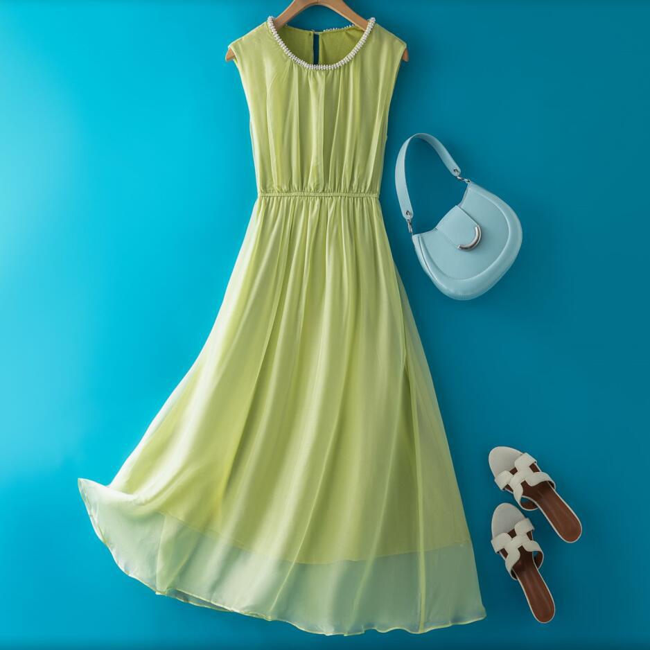 Non-Shedding Mulberry Silk Fairy Dress, Nude Pink