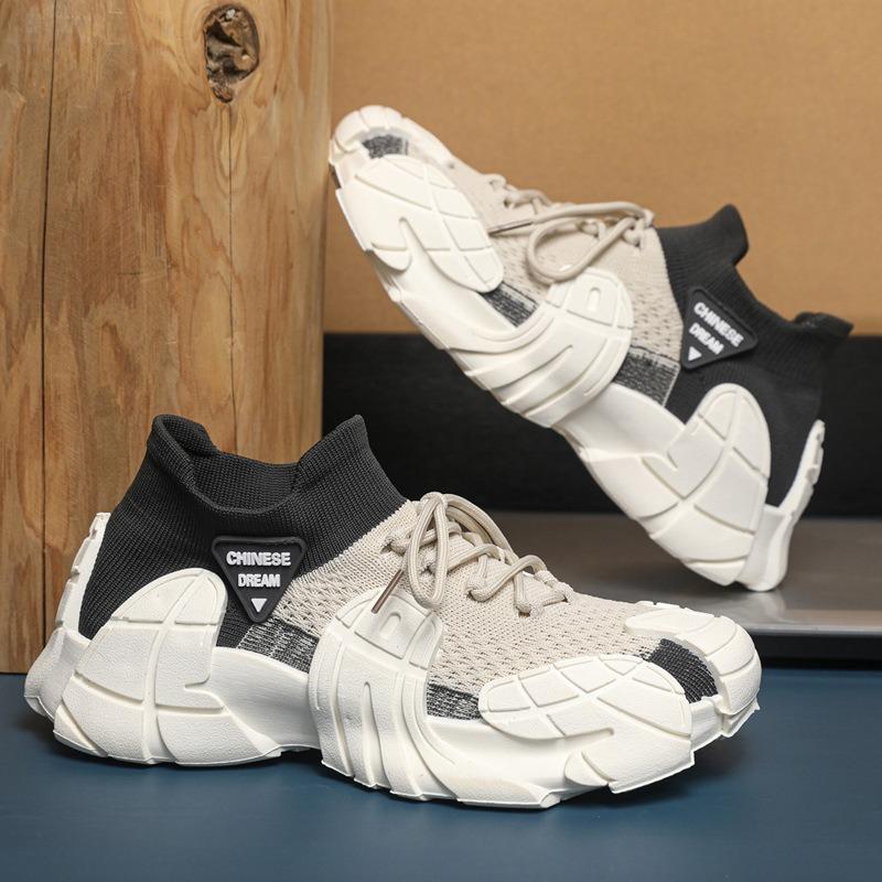 Couple Flying Woven Shoes Autumn New Student Sports Shoes Running Casual Height Increase Couple Shoes