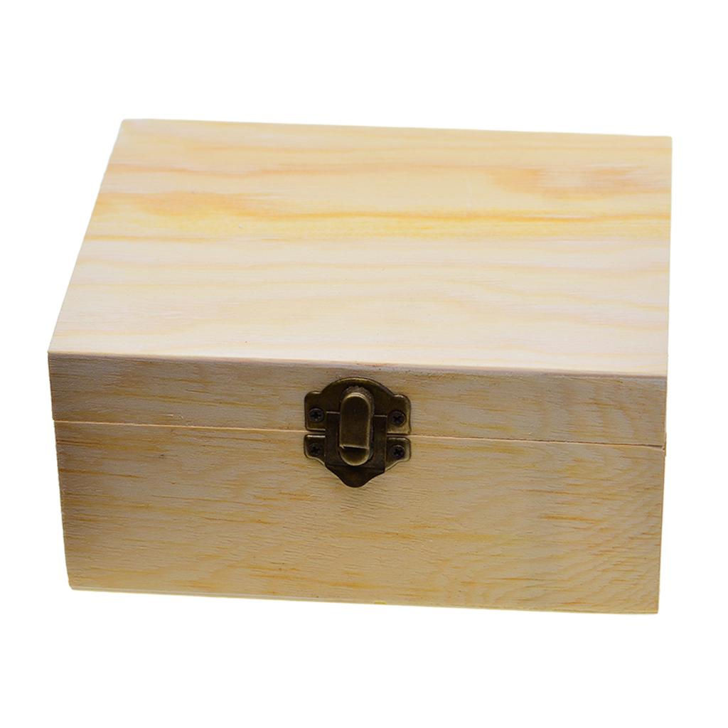 Plain Wooden Jewelry Case with Mirror and Removable Tray Multipurpose Storage Box for Beads Crochet Accessories and DIY Crafts