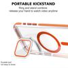 For iPhone 16 Pro Magnetic Case TPU Acrylic Clear Phone Back Cover with Lens Protector Kickstand