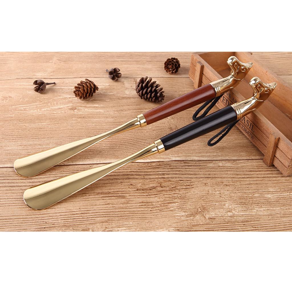 Long Metal Shoe Horn With Wood Handle Horse Head 32cm/12.60in