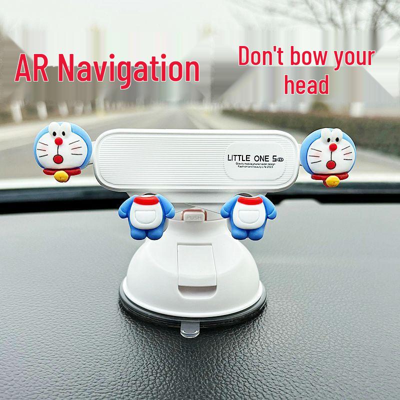 Strawberry Bear Magnetic Car Phone Holder with Firm Suction - Cute Interior Navigation Accessory