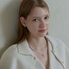 Lewe Tie Ribbon Pearl Necklace (Silver/Gold)