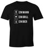Men's T-Shirt A Man A Grill A Beer Fun Shirt Saying Shirt Funny Party-