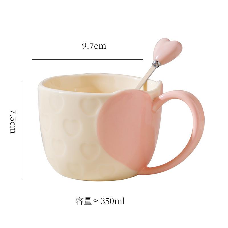 

Творческая керамическая кружка для воды Love, офисная пара, чашка для латте, кофе, скандинавский домашний набор для завтрака и напитков, свадебный подарок 350ml