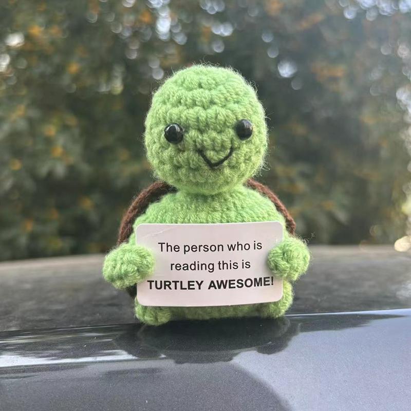 Positive Bear Tortoise Desk Accessories Crochet Ornament Crochet Potted Animals Office Interior Accessories Accessori Scrivania