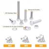 480PCS 304 Stainless Steel, 13 Metric Common Sizes Included M4 M5 M6 Bolts Nuts Assortment Kit