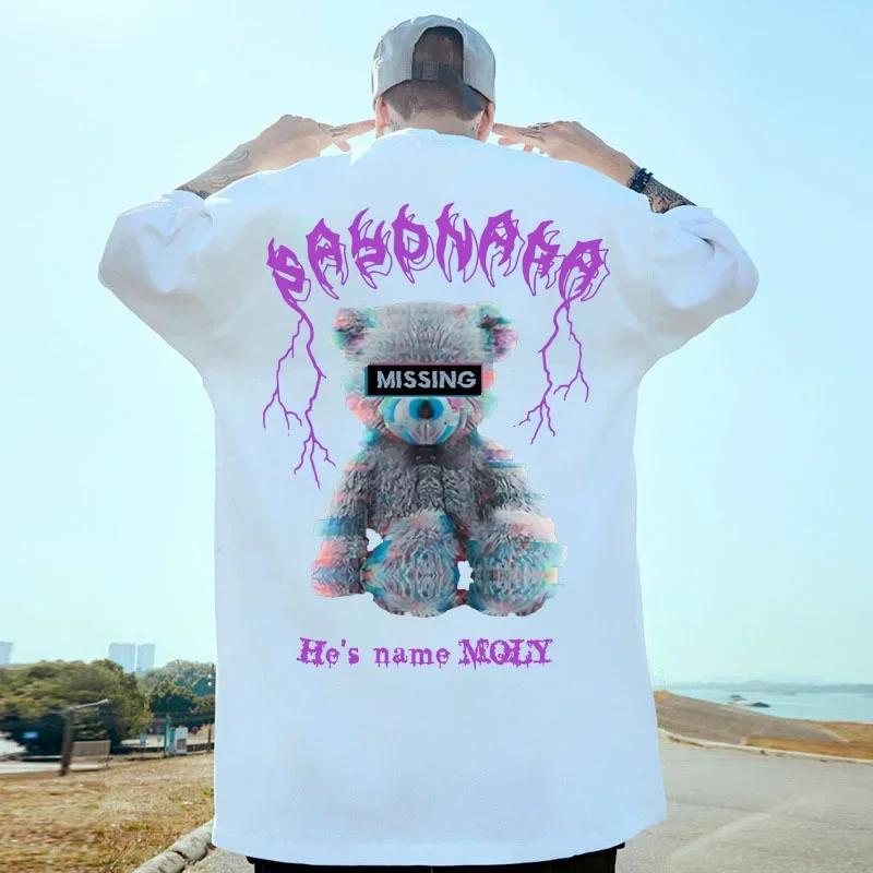 Hip Hop Oversize T Shirt Men Streetwear Harajuku Cartoon Print Tshirt Short Sleeve Cotton Loose HipHop T-Shirt Plus Size 5XL