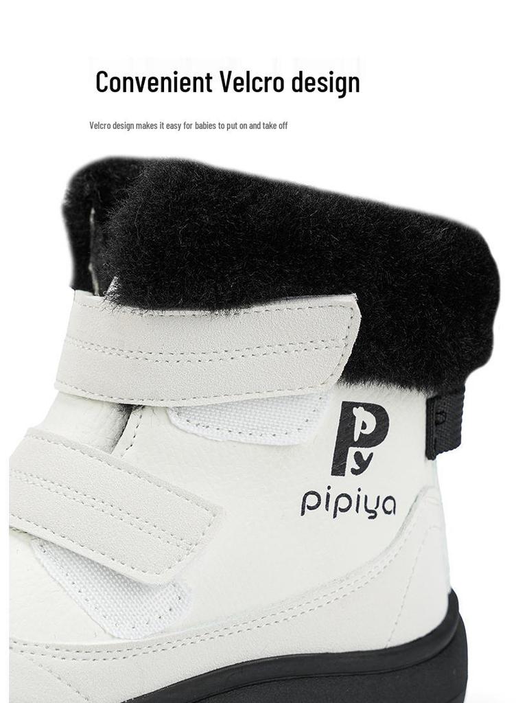 Winter Kinder Schneestiefel 2025 mit Samtfutter und Magic Klettverschluss - Dick, Bequem, Baumwollstiefel