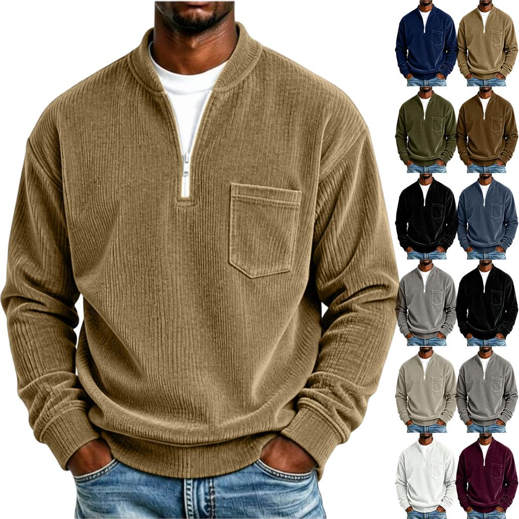 Men's Street Pullover Loose Fit Top with Pockets