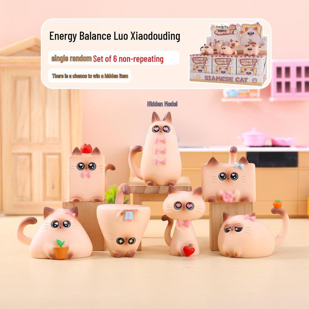 Whimsical Meow Collection Blind Box: Healing Kitten Resin Figurine Gift for Friends, Classmates, and Dorm Decor