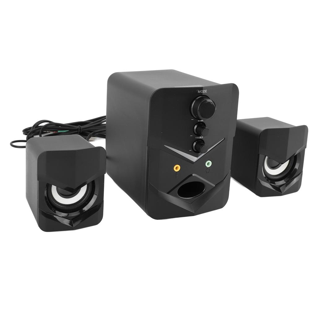 Computerlautsprecher Universal Kabelgebundener Desktop-Subwoofer-Lautsprecher mit Bluetooth-Funktion für PC Laptop Schwarz