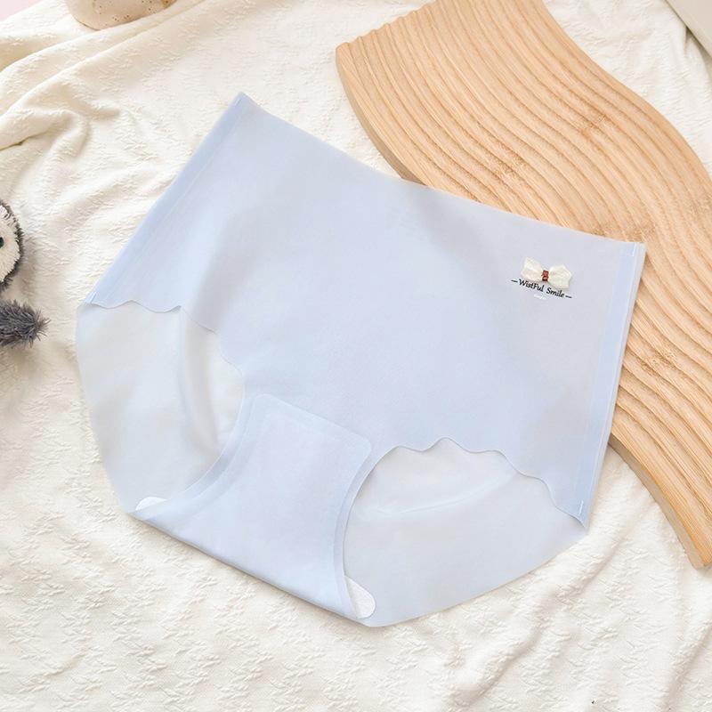 Women's Summer Ultra Thin Ice Silk Naked Feeling No Trace Skin High Shot in The Waist Triangle Briefs