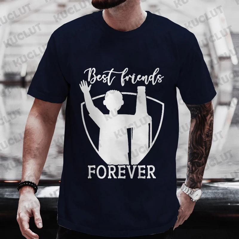 Men T Shirt Best Firends Forever Graphic Y2k Clothes Beer DAY Drinking Party Tops Oversized Outfit Streetwear Short Sleeve Tees