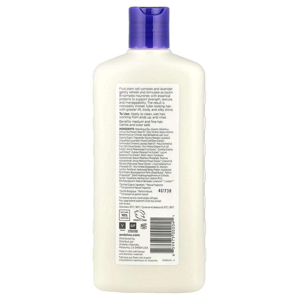 Conditioner, Hair Volume & Lifting, Strong & Shiny Hair, Lavender & Biotin, 11.5 Fl Oz (340 Ml)
