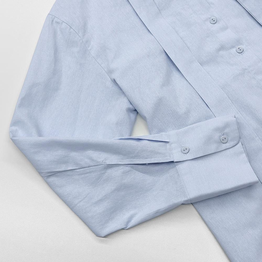 Elegant Women's Lace-Up Woven Shirt - Spring/Autumn French Casual Style