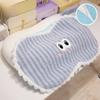 Memory Foam Dopamine Stripes Pillow With Cute Big Eyes For Office Napping And Lounge Comfort