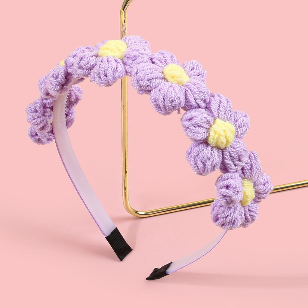 Fashion Women Girls Headbands Knitting Yarn Flower Headbands Cute Flower with Teeth Hairbands Winter Hair Accessories