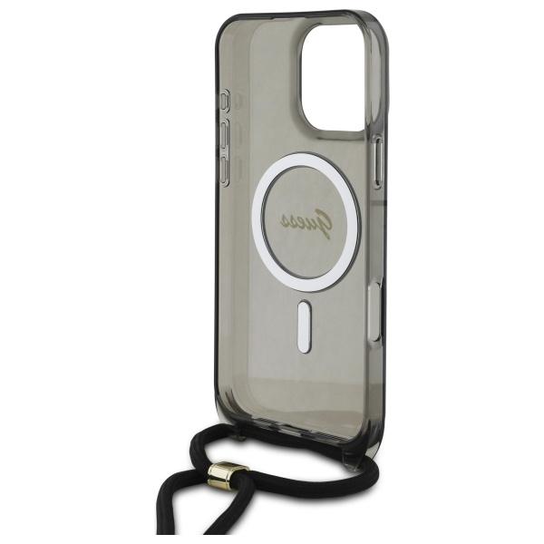 Guess Guhmp16Xhctsgnsk Iphone 16 Pro Max 6.9 Czarny/Black Hardcase Crossbody Cord Script Magsafe