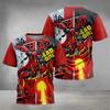 Deadpool Fashion 3D Printed T-shirt Paired with Cool Battle Print, Summer Round Neck Short Sleeved Loose and Eye-catching