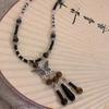 GemChic Women's New Ethnic Vintage Beads Butterfly Tassel Pendant Necklace Versatile Chain Fashion Birthday Christmas Jewelry Gift