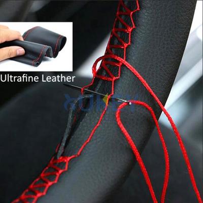Car Steering Wheel Cover DIY Hand Sewing Fine Leather Auto W Needle & Thread