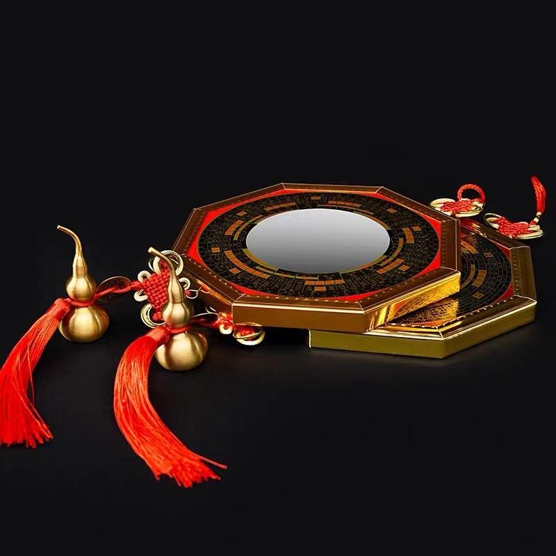 Bagua Doorway Alloy Convex Concave Face Yin Yang Jiugong Taiji Plane Mirror Home Store Decorati
