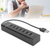 USB 3.0 Hub 7Port Splitter with Blue LED Indicator High Speed 5Gbps BYLP107 DC 5V