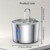 2.2L Cat Water Fountain 304 Stainless Steel Pet Water Dispenser, Cat and Dog Drinking Bowl with Visual Water Level Window