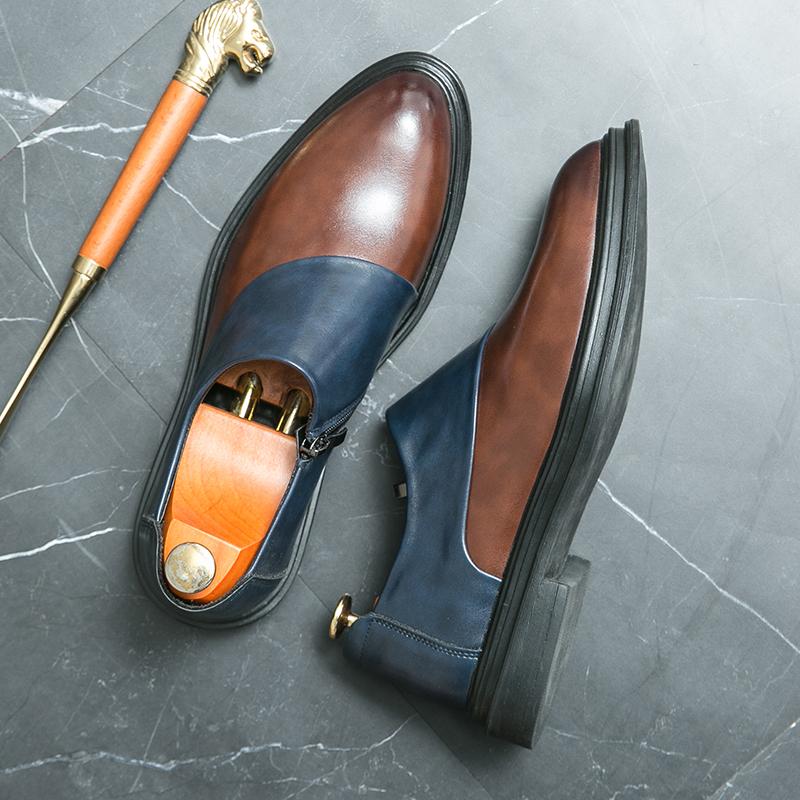 Luxury Brand Classic Brown Groom Wedding Shoes Pointed Soft Sole Men's Brogue Shoes Versatile Fashion Men's Commuting Work Shoes