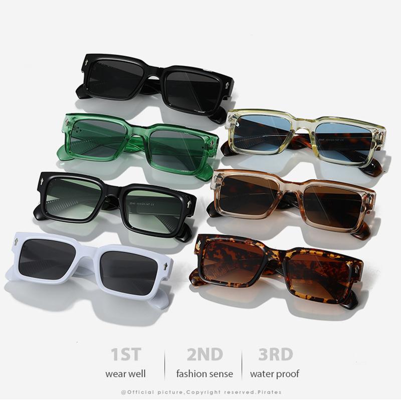 מותג יוקרה מעצב משקפי שמש מרובעים נשים גברים אופנה וינטג' נסיעות ניטים UV400 משקפי שמש לנשים טרנדיים