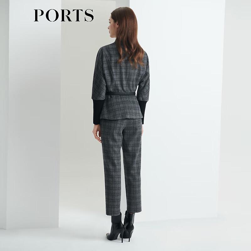 PORTS Women's Plaid Wool Casual Trousers