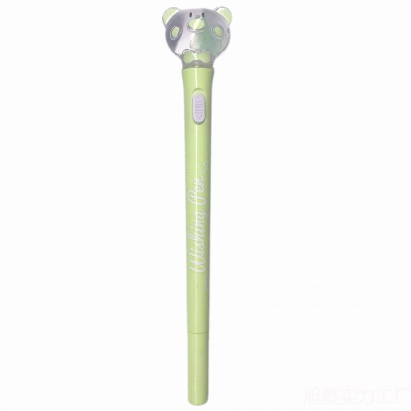 Luminous Jellyfish Light-Up Pen with Real Specimen - Cute Student Stationery Featuring Piggy and Bear Designs
