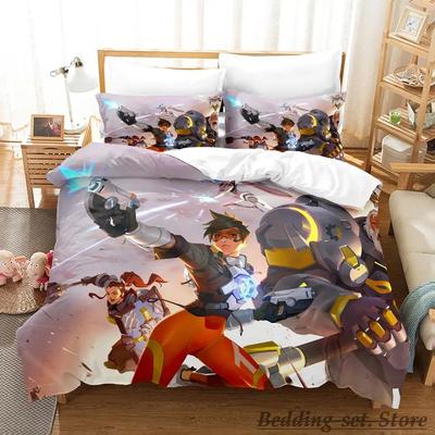 Juego de Cama Overwatch 2 Individual Twin Completo Queen King Size Juego de Cama Adulto Niño Dormitorio Fundas Nórdicas Sets Anime parure de lit Cama