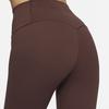 Nike Zenvy Series Solid Color Quick-Dry High-Waist Cropped Leggings Women Bottoms Brown DQ6016-227