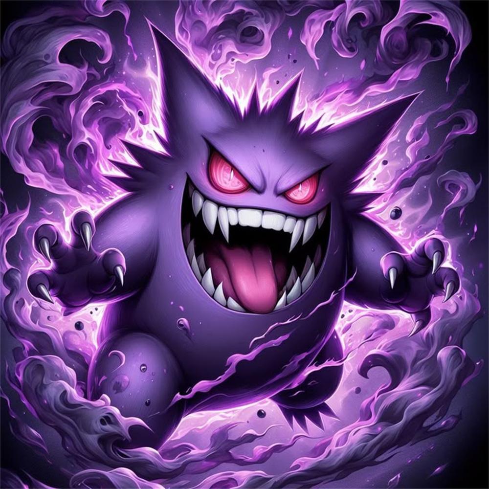 Cartoon und Anime Elfen Diamantmalerei Süßes Gengar Bild DIY Diamantstickerei Heimdekoration Interessantes Handwerk Kindergeschenk