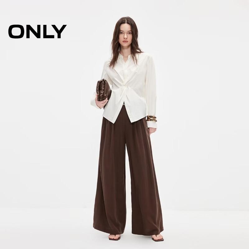 ONLY Women's Twist Design Solid Shirt Top