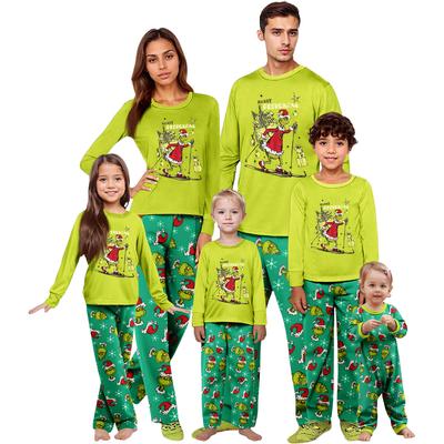 Weihnachtsdruck Eltern-Kind Hausanzug Langarm-Oberteil und Hose