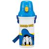 Children's Water Bottle, 480ml, Direct Drinking, Plastic, One-Touch Operation, Dishwasher Safe, Made In Japan, Disney Donald Duck Design, for B