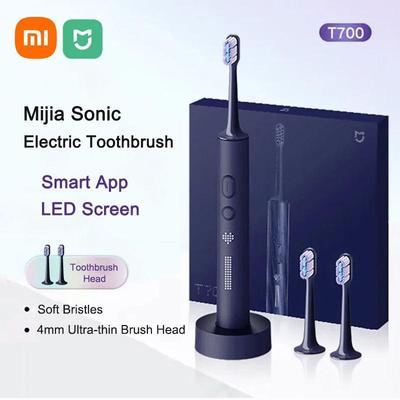 T700 Sonic Elektrikli Diş Fırçası Diş Beyazlatma Ultrasonik Titreşimli Ağız Temizleyici Fırça Akıllı APP Yedek Fırça ile
