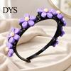 Decoratieve Hoofdbanden voor Vlechten Bloemenhoofdband Meisjes, Schattig Gevlochten met Mini Haarclips, Antislip Creatieve Accessoires Feestdagen Dubbele Laag