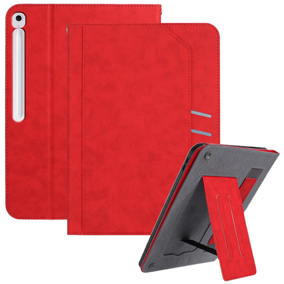 

Для Samsung Galaxy Tab S10 FE+ Чохол-підставка Автоматичне пробудження/засинання Шкіряний чохол для планшета з гаманцем/ручним ремінцем Red