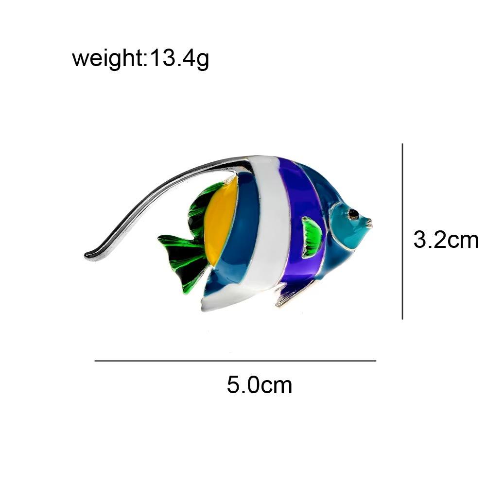 Emaille Tropföl Niedliche Tropische Fische Brosche Mode Bunte Tiernadel Kleiner Fisch Brustblume