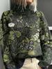 New Christmas abstract print casual cape jacket cardigan thick needle sweater