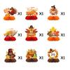9 Pcs Fall Honeycomb Centerpieces Thanksgiving Paper Pumpkin Maple Leaf Turkey 3D Honeycomb Table Decoration for Autumn Harvest Party Favors