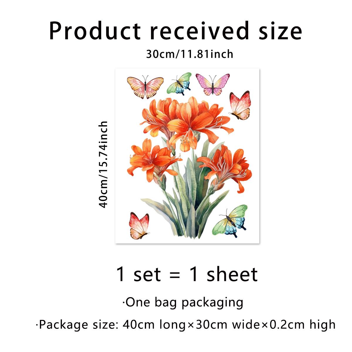 

Various Styles of Colorful Butterfly and Floral Static Cling Window Stickers Double-Sided Visible Decorative Window Removable