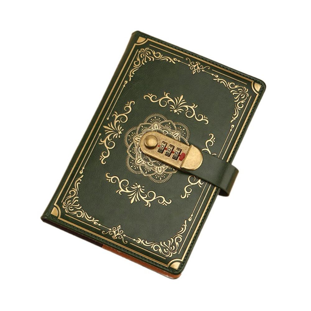 Flower Cover Journal Notebook With Lock PU Leather Personal Notebook Diary Writing Pads  Gift