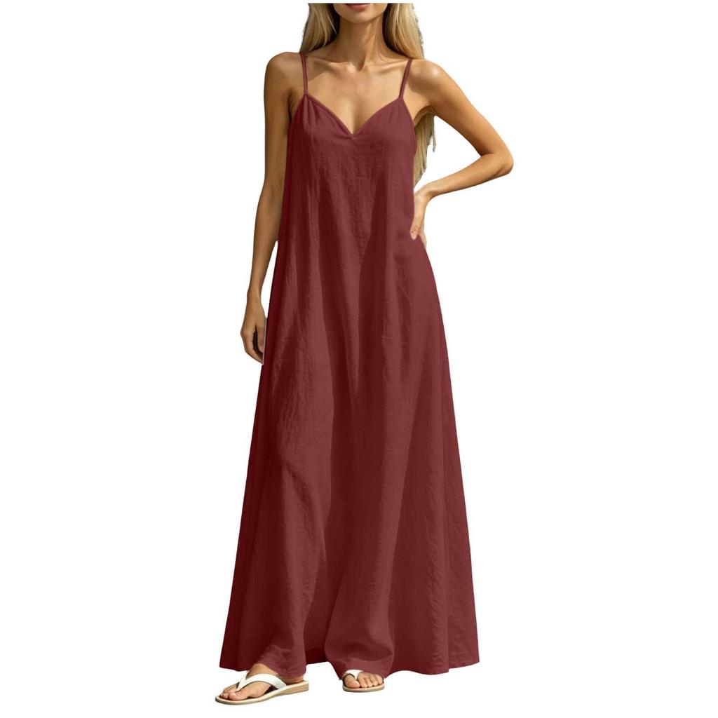 Women's Elegant Backless Spaghetti Strap Maxi Dress for Summer Sundresses for Women Vacation Outfits for Women Spring Dresses for Women